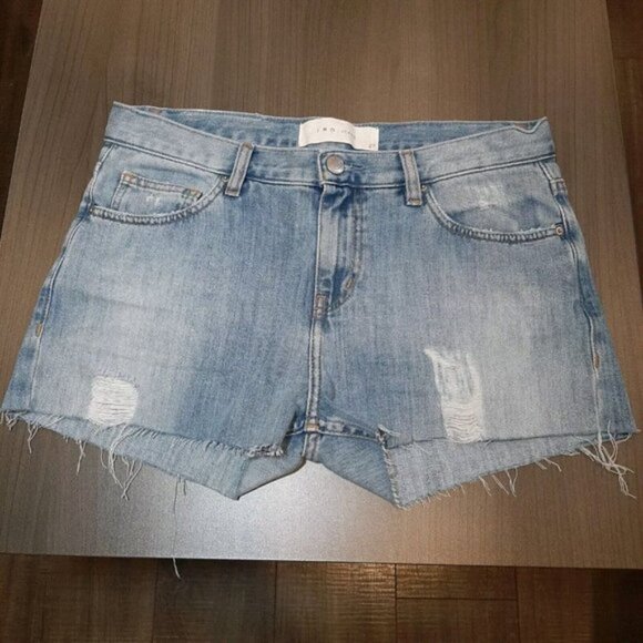 Iro Cutoff Denim Shorts Womens Size 27 Blue Distressed Nalyn Boyfriend Jean - Picture 13 of 13